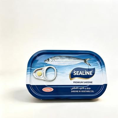 empty aluminum two piece 1/4 club sardine fish can