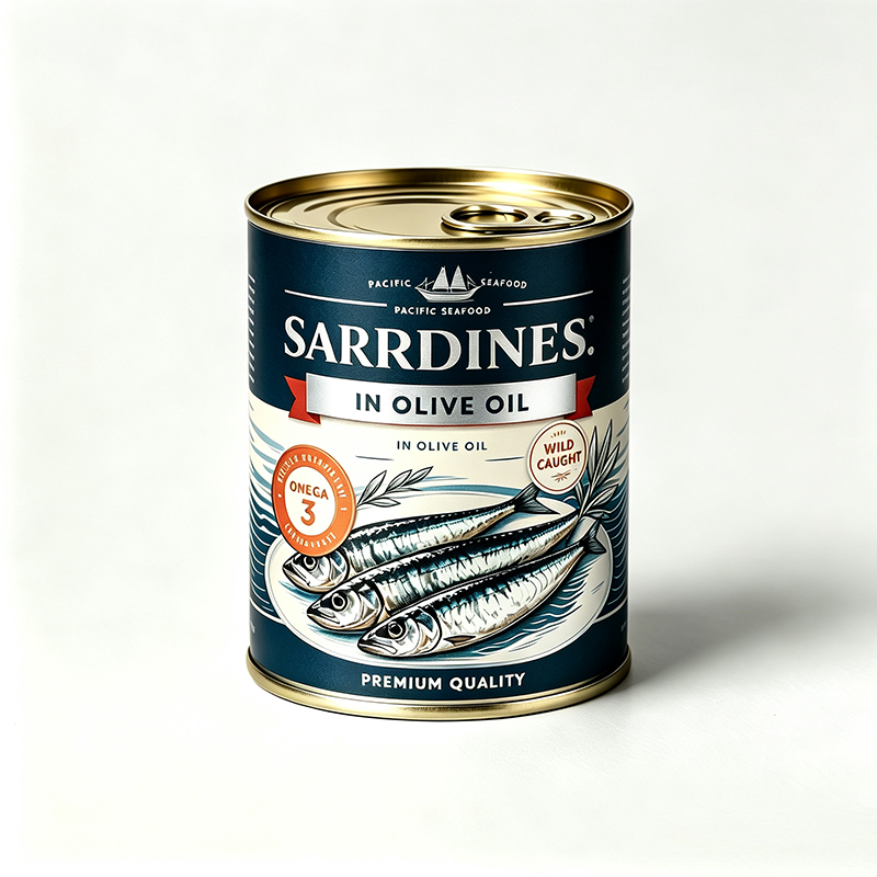 1/4 Club Two‑Piece Sardine Can | Standard Size Interior Lacquer Tin Can