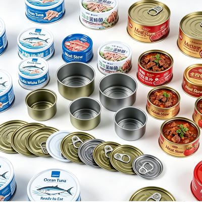 Custom 160g Metal Tin Cans Diameter 83mm Height 40mm Empty Cans for Tuna Fish Canned Meat Food Packaging
