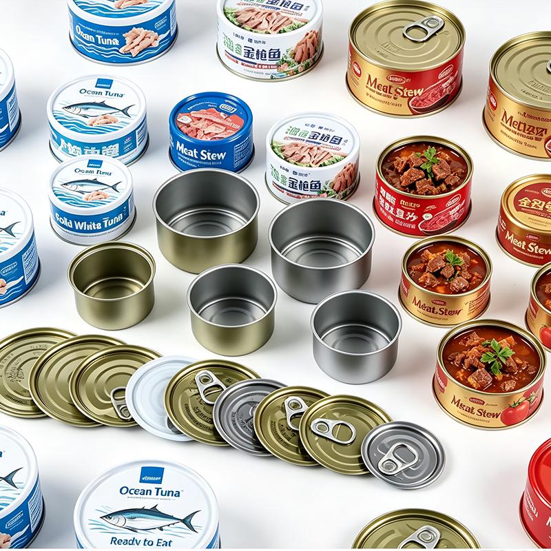 Custom 160g Metal Tin Cans Diameter 83mm Height 40mm Empty Cans for Tuna Fish Canned Meat Food Packaging