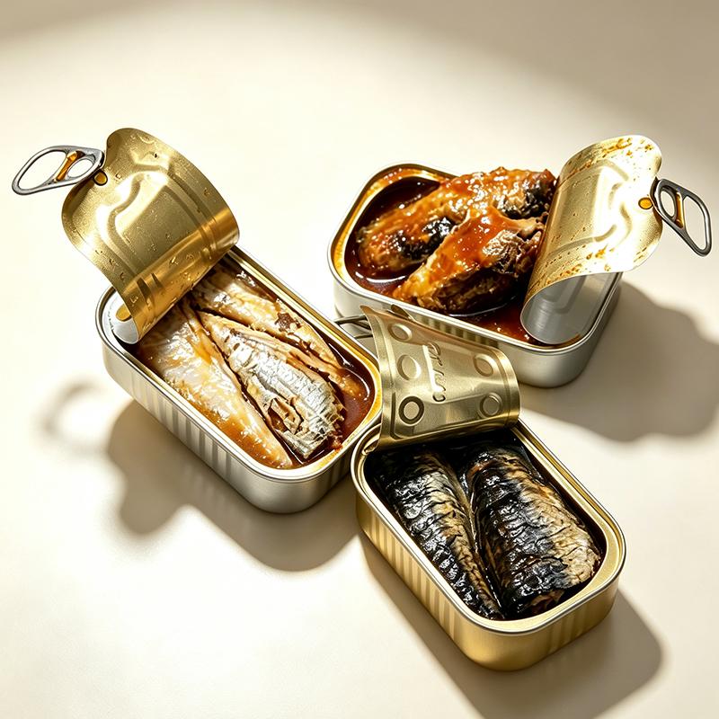 125ml Rectangular Tinplate Sardine Can with 311# Easy Open End (1/4 Club Can)