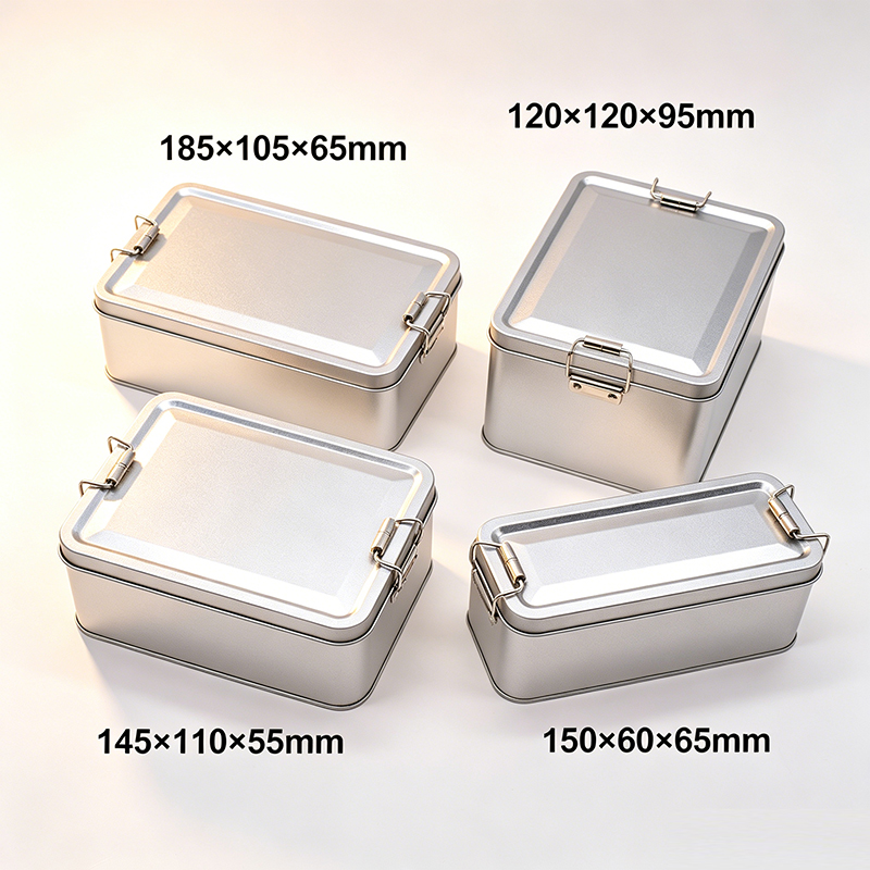Food-Grade Metal Tin Lunch Box with Lock Buckle Lid for Kids & Food Packaging