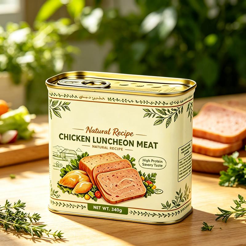 340g (12oz)  Rectangular Luncheon Meat Empty Tin Can with EOE Lid