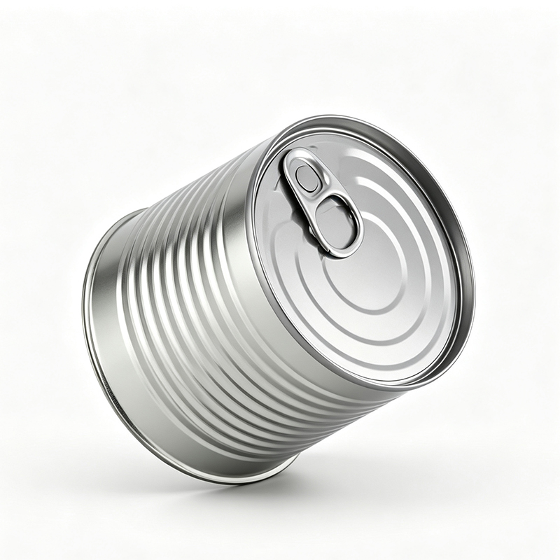 Bulk Empty Squat Ribbed 3-Piece Tin Cans with Easy-Open Ends