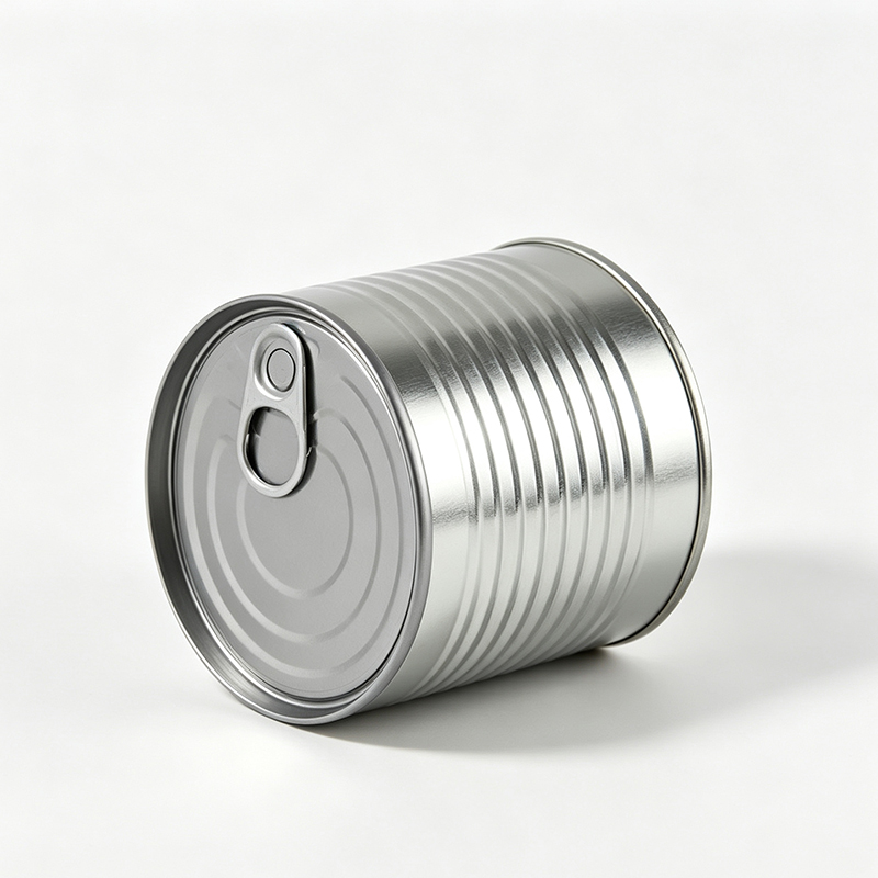 Bulk Empty Squat Ribbed 3-Piece Tin Cans with Easy-Open Ends