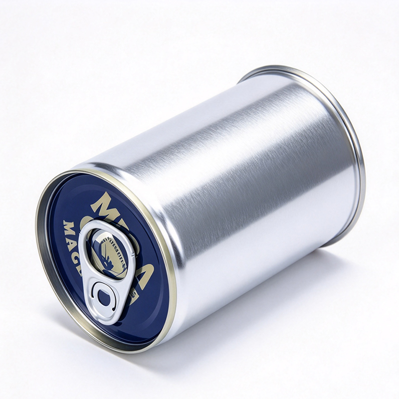 Bulk Empty 3-Piece Silver Tin Cans with Custom Printed Easy-Open Ends