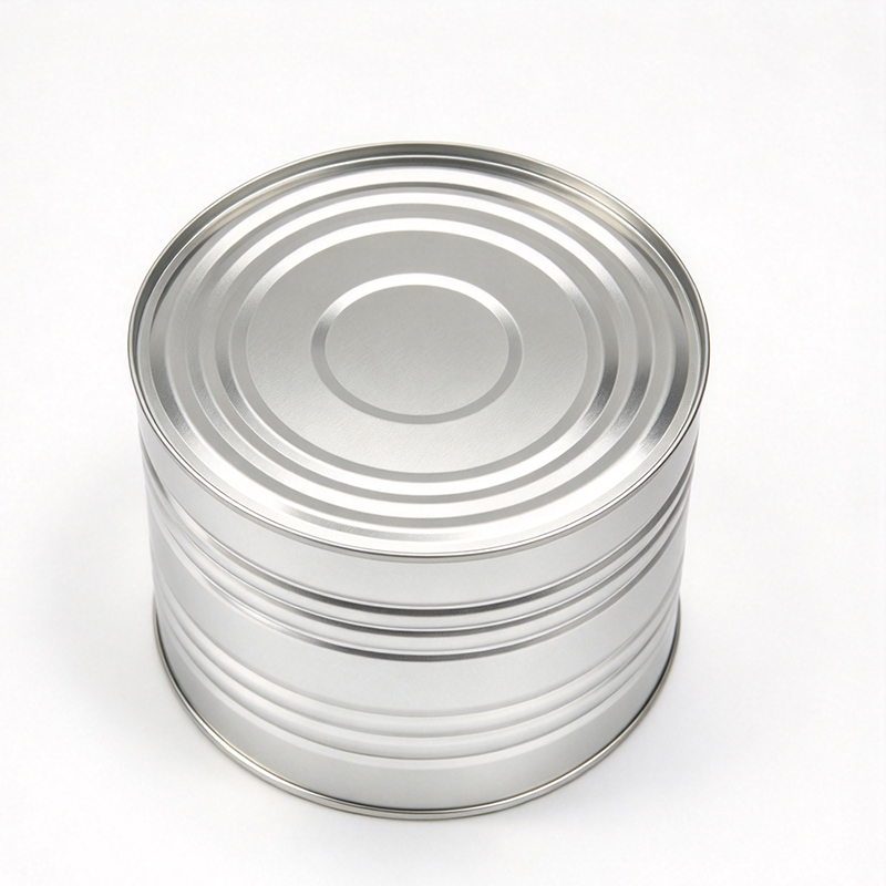 Bulk Large-Diameter Squat Ribbed 3-Piece Metal Food Cans