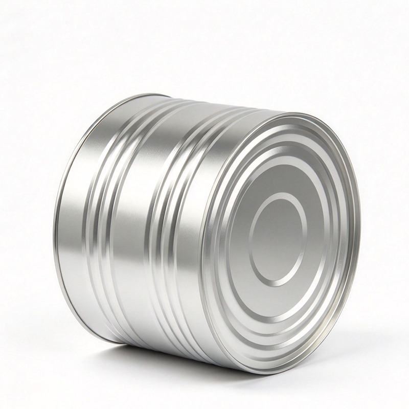 Bulk Large-Diameter Squat Ribbed 3-Piece Metal Food Cans