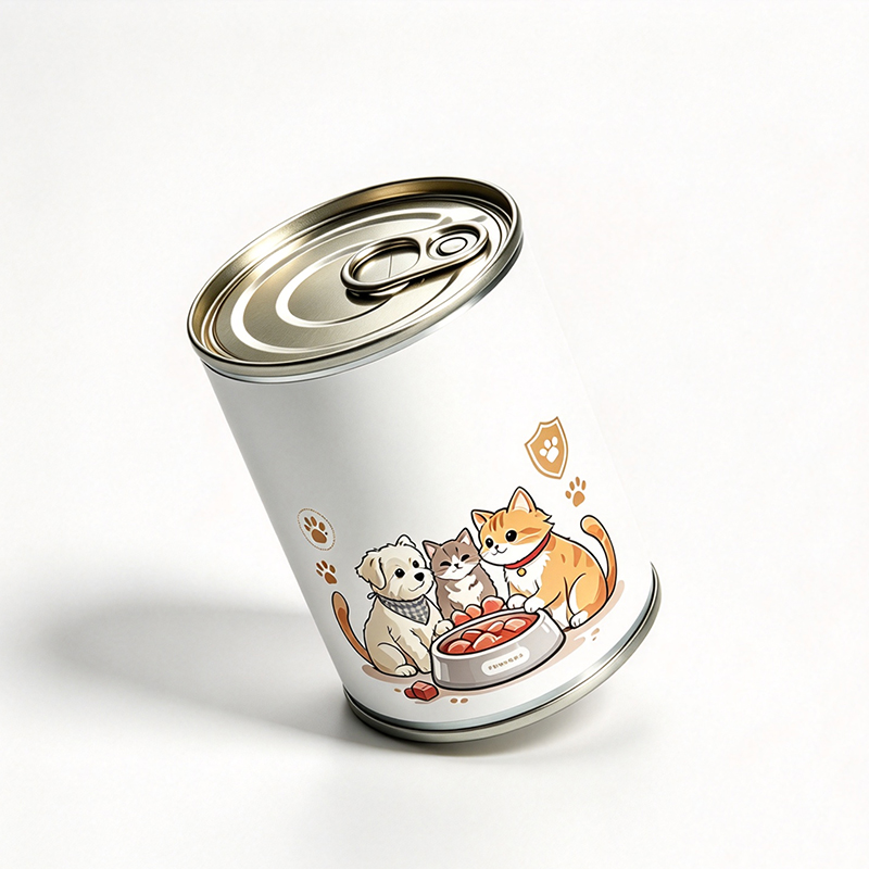 Bulk Custom Printed Smooth-Body 3-Piece Pet Food Tin Cans