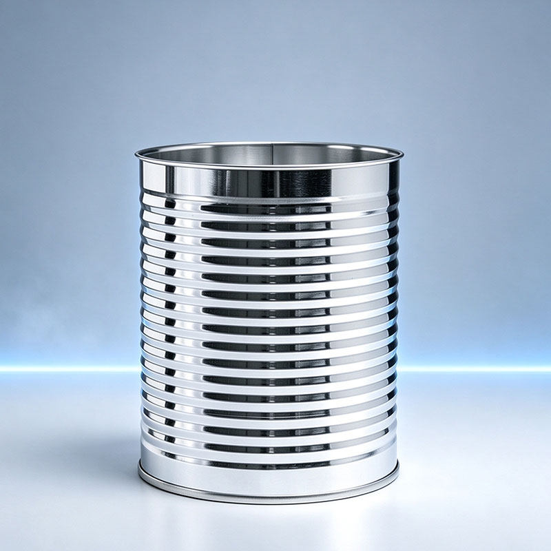 401 Diameter Empty Metal Cans - Food-Grade Beaded Tinplate Containers